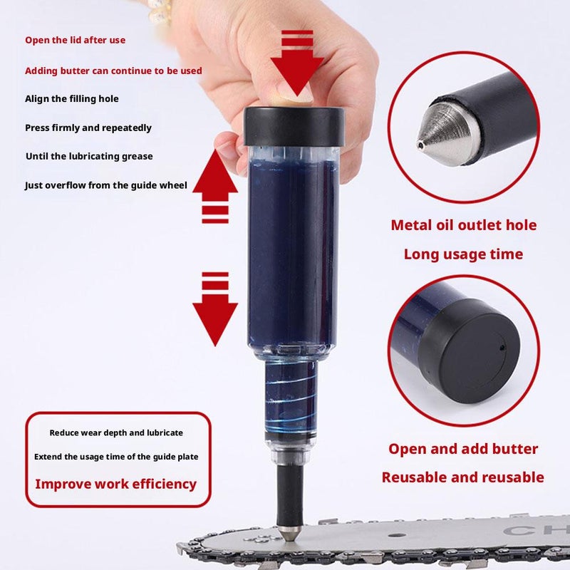 1Pcs Guide Bar Grease Tool, Precision Grease Pen for Chainsaw Lubrication, Portable Push Type Greases Gun, for Guide Bar, Hinges, Small Mechanical Parts, Pre Loaded, Reduces Waste, 1.5 oz 42.5g - Image 5